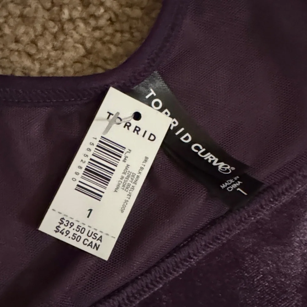 Torrid Deep Purple Velvet Pajama Set - Picture 2 of 6